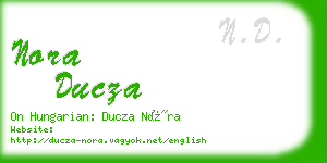 nora ducza business card